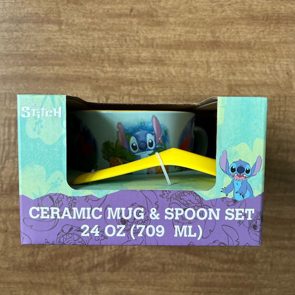Disney Stitch Ceramic Mug & Spoon Set